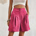 Color-Summer Women Clothing Solid Color High Waisted Shorts Women Summer-Fancey Boutique