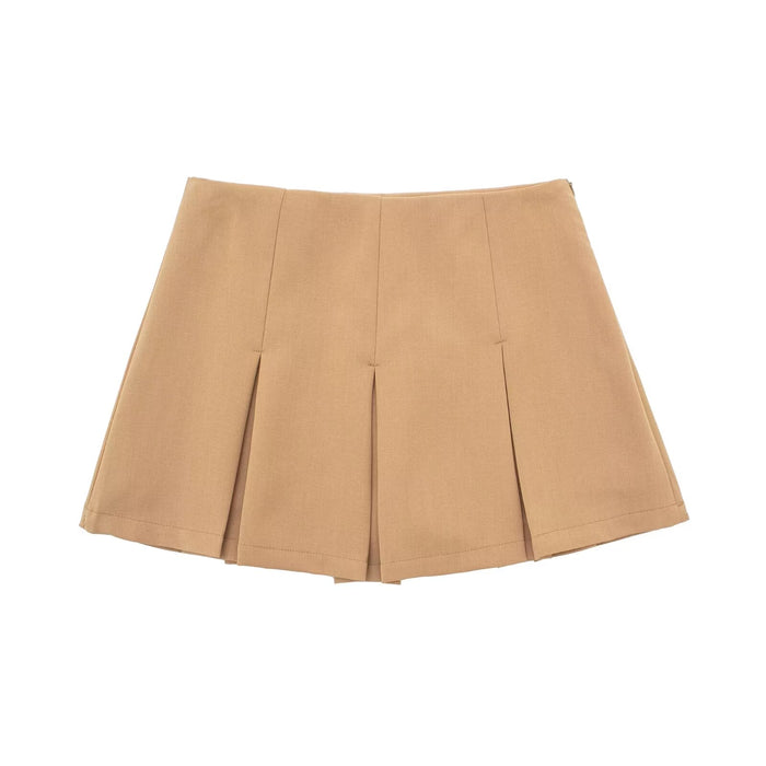 Color-Women Clothing Sexy High Waist Slimming Wide Pleated Pantskirt Mini Skirt-Fancey Boutique