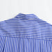 Color-Blue Striped Shirt Women Autumn Loose Inner Wear Simple Striped Shirt Top for Women-Fancey Boutique