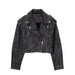Color-Women Clothing Distressed Effect Faux Leather Motorcycle Jacket Coat-Fancey Boutique