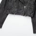 Color-Women Clothing Distressed Effect Faux Leather Motorcycle Jacket Coat-Fancey Boutique