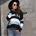 Color-Autumn Winter Women Color Splicing Knitwear Pullover Office Office Oversized Loose Sweater Women-Fancey Boutique