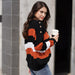 Color-Autumn Winter Women Color Splicing Knitwear Pullover Office Office Oversized Loose Sweater Women-Fancey Boutique