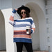 Color-Women Rainbow Color Splicing Knitwear Pullover Office Loose Sweater Women-Fancey Boutique