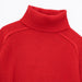 Color-Autumn Winter Red Stand Collar Loose All Match Simple Split Knitted Sweater Women-Fancey Boutique