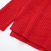 Color-Autumn Winter Red Stand Collar Loose All Match Simple Split Knitted Sweater Women-Fancey Boutique