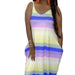 Color-Women Rainbow Colorful Stripes Loose Big Hem Maxi Dress-Fancey Boutique