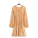 Color-Women Autumn Loose Rayon Washed Printed Tassel Dress-Fancey Boutique