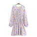 Color-Women Autumn Loose Rayon Washed Printed Tassel Dress-Fancey Boutique