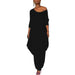 Color-Black-Women Clothing Autumn Women Clothing Plus Size Loose Casual Jumpsuit-Fancey Boutique
