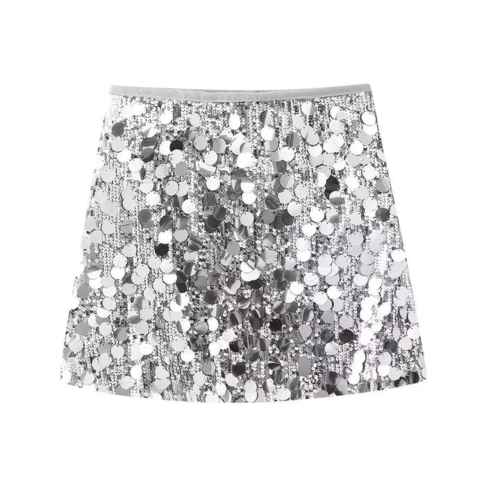 Color-Autumn Winter Women Clothing Sequined Mini Skirt-Fancey Boutique