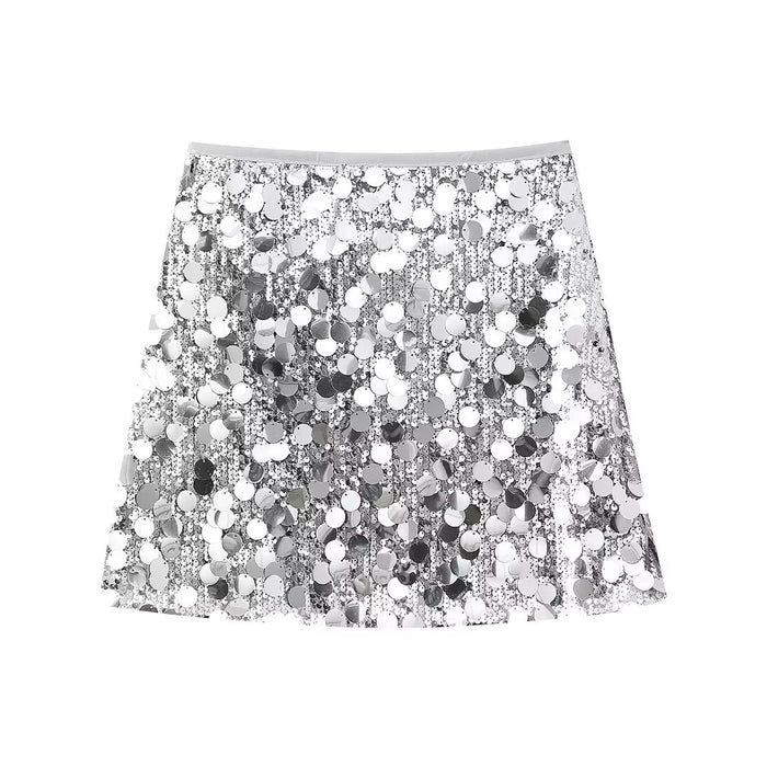 Color-Autumn Winter Women Clothing Sequined Mini Skirt-Fancey Boutique