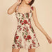 Color-Sexy Large Floral Printed Lace up Strap Lace Casual Dress-Fancey Boutique