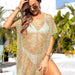 Color-Women Clothing Summer Beach Cover Up Rainbow Hollow Out Cutout Knitting Bikini Sun Protection Shirt Women-Fancey Boutique