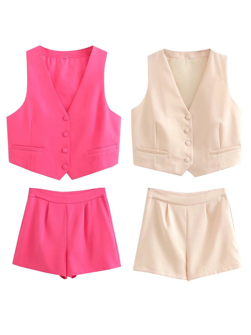 Color-Women Clothing Spring Urban Casual Suit Vest Two Piece Set-Fancey Boutique