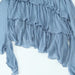 Color-Summer Women Blue Small Pleated Asymmetric Dress-Fancey Boutique