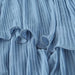 Color-Summer Women Blue Small Pleated Asymmetric Dress-Fancey Boutique