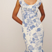 Color-Spring Summer French Elegant Classical Printing Slip Dress Women Ruffled U Neck Maxi Dress-Fancey Boutique