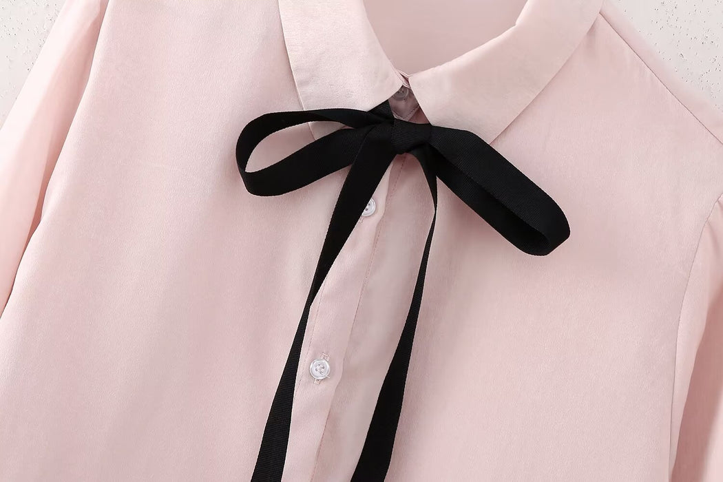 Color-Spring Casual Sweet Bowknot Decoration Silk Satin Texture Lining-Fancey Boutique
