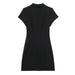 Color-Women French Strap Tight Short Sleeve Dress-Fancey Boutique