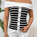 Color-Spring Summer Women Clothing Long Sleeve Striped Off Shoulder Off Shoulder Pullover Women Knitwear-Fancey Boutique