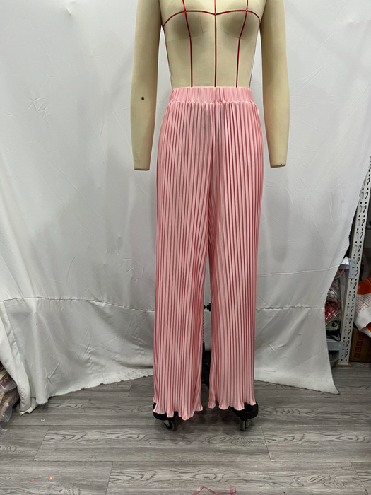 Color-Winter Women Clothing Casual Loose Pleated Straight Leg Trousers-Fancey Boutique