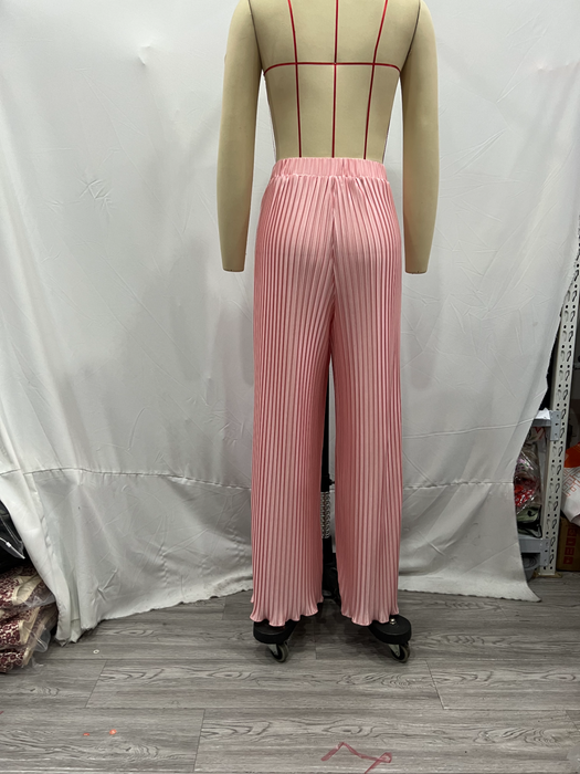 Color-Winter Women Clothing Casual Loose Pleated Straight Leg Trousers-Fancey Boutique