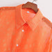 Color-Autumn Women Orange Wide Floral Long Sleeve Casual Shirt-Fancey Boutique