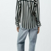 Color-Spring Women Long Sleeved Loose Blended Striped Shirt-Fancey Boutique