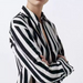 Color-Spring Women Long Sleeved Loose Blended Striped Shirt-Fancey Boutique