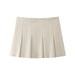 Color-Spring Women Faux Leather Wide Pleated Mini Skirt Little Short Dress-Fancey Boutique