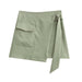 Color-Women French Pocket Decoration High Waist Cross Mini Skirt-Fancey Boutique