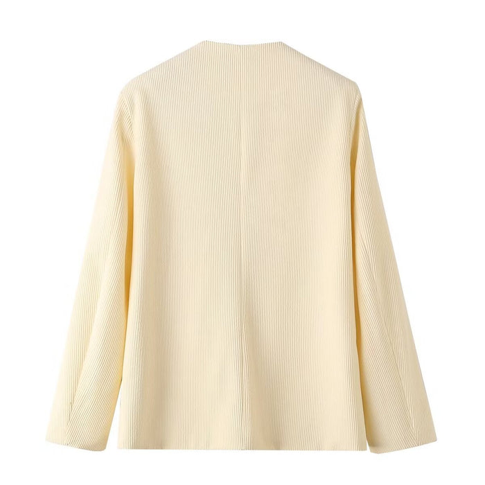Color-Women Clothing Simple Casual Long Sleeve Light Velvet Core Shorts Set-Fancey Boutique