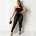 Color-Special Offer with Unavailable Return/Exchange Solid Color Bandeau Sexy See through Jumpsuit Trousers Women Clothing-Fancey Boutique