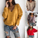 Color-Minimalist Candy Color V-neck Pullover Sweater-Fancey Boutique