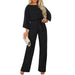 Color-Fall Winter Batwing Long Sleeve Lace Up Women One Piece Trousers-Fancey Boutique