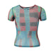 Color-Summer Street Hipster See through Sexy Phantom Blue High Elastic Mesh Printed T shirt-Fancey Boutique