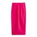 Color-Fall Women Clothing All Matching Slimming Solid Color Split Decorative Midi Skirt-Fancey Boutique