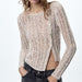 Color-Slim Fit Sexy Sweet Spicy Design Hollow Out Cutout Out Asymmetric Sweater Blended-Fancey Boutique