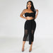 Color-Summer Women Clothing Sexy Mesh See Through Wrapped Chest Skirt Two Piece Set-Fancey Boutique