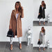 Color-Popular Autumn Winter Solid Color Long Sleeve Double Pocket Collar Woolen Coat For Women Plus Size-Fancey Boutique