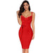 Color-Sling Waist-Tight Sexy Hip Bag Bandage One-Piece Dress-Fancey Boutique