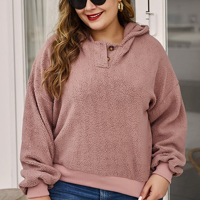 Color-Plus Size Sweater Women Spring Autumn Women Clothes Loose Single Sided Velvet Hoodie Sweater Fleece Padded Coat Women-Fancey Boutique