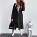 Color-Popular Autumn Winter Solid Color Long Sleeve Double Pocket Collar Woolen Coat For Women Plus Size-Fancey Boutique