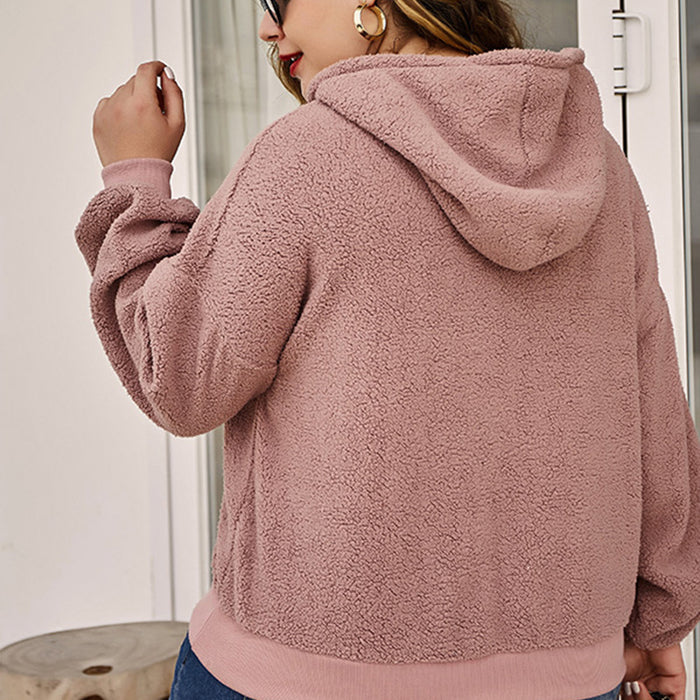 Color-Plus Size Sweater Women Spring Autumn Women Clothes Loose Single Sided Velvet Hoodie Sweater Fleece Padded Coat Women-Fancey Boutique