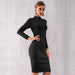 Color-Brown-Winter New Fashion Bandage Dress Long-Sleeved Waist Hip-Wrapped Evening Dress for Women-Fancey Boutique