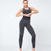 Color-Black-Two Piece Stretch Push up Sports Bra Breathable Quick Drying High Waist Workout Yoga Sport Pants Suit Women-Fancey Boutique