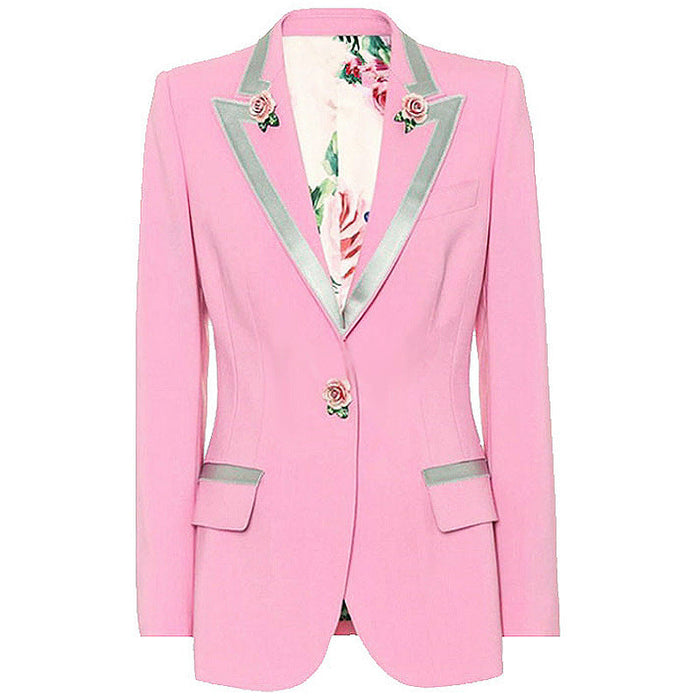 Color-Rose Buckle Small Blazer High Quality Women-Fancey Boutique