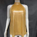 Color-Gold-Double Silver Halter Zipper Sleeveless T shirt Casual Top-Fancey Boutique