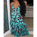 Color-Summer Black Women Sexy Strap Leopard Print Dress Maxi Dress-Fancey Boutique